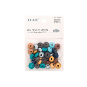 Perline in Legno ILAN 5x12mm Multicolore per Creazione di Gioielli - Product Image 1