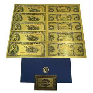 Customized Guatemala Currency 100 Bill Collection Plastic Gold Foil Electroplated Banknote - Product Image 2