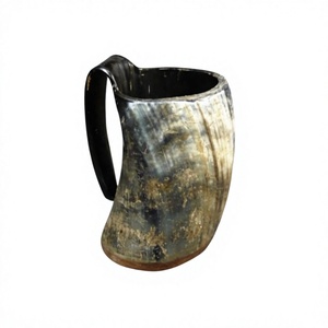 Juego de 5 Tazas de Cuerno de Buey Ecológicas B.S INTERNATIONAL con Tapa de Bambú, Aptas para Lavavajillas, Ligeras, para Cerveza/Vino, Ideales para Cumpleaños - Product Image 2