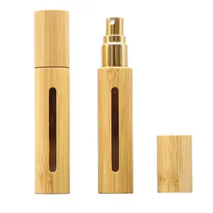 Botol semprot bambu, 5ml 10ml botol semprot bambu parfum kosong doterra isi ulang botol wadah air Makeup botol perjalanan