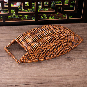Cesta rectangular de plástico imitación ratán con asa para almacenamiento y exhibición de frutas y verduras - Product Image 5