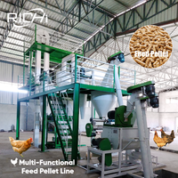 Ligne de production d'aliments pour volailles RICHI - Ligne de granulation d'aliments économe en énergie de 2 à 3 tonnes par heure