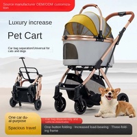 Poussette multifonctionnelle pour chiens de petite et moyenne taille, 4 roues, pour voyages en plein air, grande mobilité, pliable, détachable