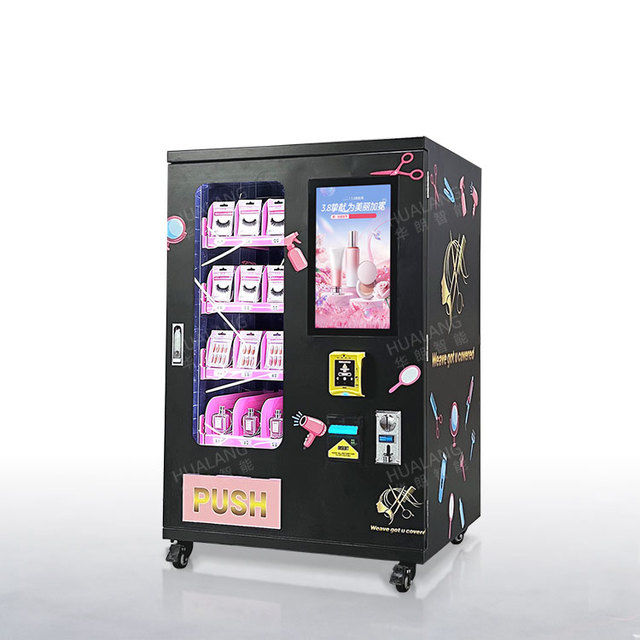 Ready Stock Coin Operation Automatic Makeup Items Distribution Small Vending Machine with 18.5 Inches Touchscreen