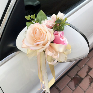 Cintas de Seda con Flores, Decoraciones <span class=keywords><strong>para</strong></span> <span class=keywords><strong>Autos</strong></span> de Novia, Rosa Artificial <span class=keywords><strong>para</strong></span> <span class=keywords><strong>Bodas</strong></span> - Product Image 6