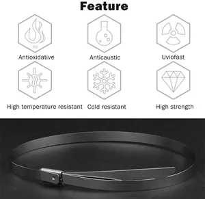 Abrazaderas de cable metálicas de acero inoxidable de 4.6mm, recubiertas para escape, con cierre, multifuncionales - Product Image 4