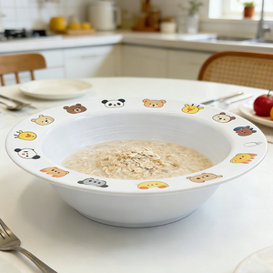 Bol de mesure en mélamine de 7 pouces, écologique, poli, de qualité alimentaire, sans BPA, avec trou pour l'alimentation des enfants - Product Image 2