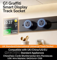 Multiprise WiFi style graffiti en PC, 220V, avec détecteur de mouvement et éclairage intégré, pour maison et bureau