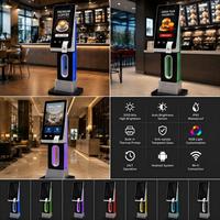 Kiosco de Pago con Pantalla Táctil Sinmar de 24 Pulgadas, Diseño Hueco con Iluminación LED para Interiores, Máquina de Autoservicio con Impresora Térmica