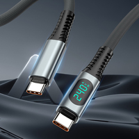 Câble USB4 Type C vers C VCOM avec affichage numérique, charge rapide 240W, fonction complète, 40 Gbps, vidéo 8K 60Hz pour téléphone mobile