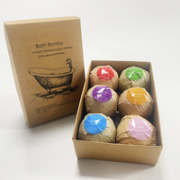 Boule de sel de bain de luxe 60g OEM parfum d'huile essentielle boule de bain moussant au lait de rose boîte-cadeau pour usage domestique