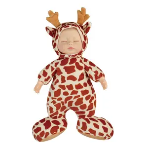 Customised Fabric Giraffe Theme Baby Doll Nighties Plush Stuffed Soft Assorted Toys for kids Gifts 25cm