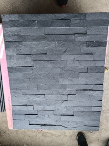 Haute qualité RF Culture naturelle pierre placage ardoise noire extérieur décoratif revêtement mural Design moderne Surface fendue antiacide - Product Image 2