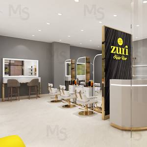 M & S Miroir carré ovale moderne et léger personnalisé de luxe Ensemble de meubles de <span class=keywords><strong>salon</strong></span> de coiffure Miroir de cheveux doré Design pour <span class=keywords><strong>salon</strong></span> de beauté - Product Image 3