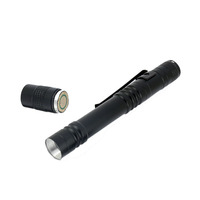 Linterna LED Portátil de Aluminio, Potente Linterna con Clip, Mini Linterna de Bolsillo, 2 Pilas AA