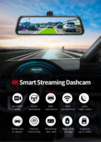 Caméra embarquée OEM Carlover AI 4K IPS avec GPS, WIFI, ADAS, enregistreur vidéo DVR, enregistrement en boucle, capteur G, avant/arrière, CE, FCC, RoHS, CCC, PSE
