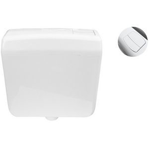 Cisterna de inodoro de 4.9 litros con botón de doble descarga, de cerámica blanca, para uso en inodoros. - Product Image 1