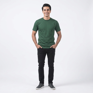 เสื้อยืดผู้ชายทรงสลิมฟิต แขนสั้น สไตล์สตรีทแวร์ ผ้าคอตตอนผสมอีลาสเทน น้ำหนักเบา เหมาะสำหรับออกกำลังกาย คอกลม ชายเสื้อโค้งยาว  รับผลิตตามแบบ OEM - Product Image 1