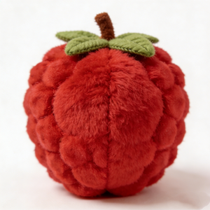 Juguete de Frambuesa Personalizado de Ganchillo con Hoja Verde y Tallo Marrón, Muñeco de Frambuesa Suave y Esponjoso, Frambuesa Adorable con Cara Sonriente - Product Image 5