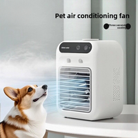 Ventilateur Rafraîchisseur d'Air Portable Écologique Léger pour Animaux de Compagnie avec Ajout d'Eau, Mini Climatiseur Évaporatif Mobile