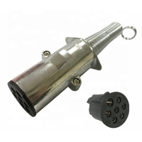 Prise de remorque OEM 7 broches 24V Connecteur en aluminium Style N avec queue à ressort Prise de remorque pour camion en métal