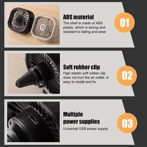 Ventilador USB para Salida <span class=keywords><strong>de</strong></span> Aire <span class=keywords><strong>de</strong></span> Coche con Luz <span class=keywords><strong>de</strong></span> Cambio <span class=keywords><strong>de</strong></span> <span class=keywords><strong>Color</strong></span> y 3 Velocidades - Product Image 5