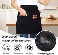 Vente chaude : Tablier de travail personnalisé pour serveur, tablier de chef mi-long en toile imperméable, tablier de cuisine pour restaurant, avec logo personnalisé