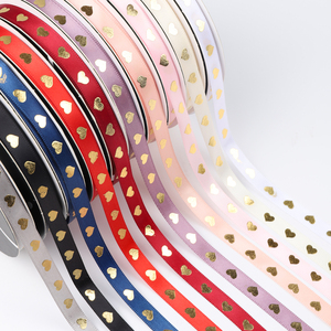 Vàng-dập nổi tim Ribbon bó Hoa Quà Tặng gói giấy Ribbon Floral trang trí Bow Ribbon bán buôn - Product Image 2