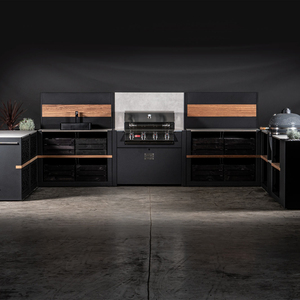 Outdoor Kitchen Cabinet NICOCABINET Wholesale Luxury Garden Outdoor Kitchen Cabinet Stainless Steel With BBQ Sink For 3-5 People
