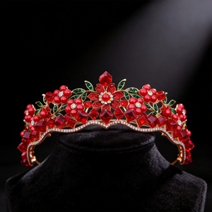 Diadème de Mariée Magnifique en Cristal Blanc Baroque et Perles, Couronne de Luxe en Strass pour Cheveux de Mariée, Accessoire de <span class=keywords><strong>Mariage</strong></span> - Product Image 2