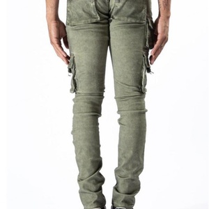 Pantalones Vaqueros de Mezclilla Ajustados al Cuerpo con Múltiples Bolsillos, Estilo Biker, para Hombre, Venta al Por Mayor - Product Image 5
