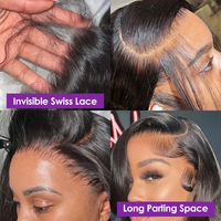 Perruque Lace Front de cheveux humains 13x6 hd, perruque de cheveux bruts à cuticule alignée perruque Lace Frontal hd, perruques Full Lace pour femmes noires