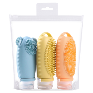 Set di Bottiglie da Viaggio Personalizzate per Campeggio, Lussuose 3 <span class=keywords><strong>in</strong></span> 1, Portatili, Antigoccia, <span class=keywords><strong>in</strong></span> Silicone Morbido, 100ml con Spazzolino - Product Image 1
