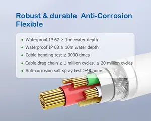 Cableforce M12 5 Pin Kode B Male IP67 Konektor Siku-siku Dibentuk dengan 1M PVC Profibus Kabel Terlindung