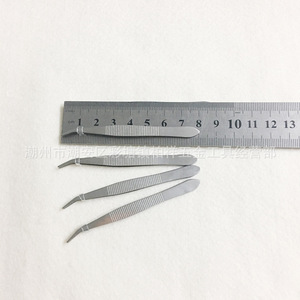 Pinzas pequeñas de acero inoxidable, punta curva de 8 cm, pinzas antideslizantes para bricolaje, micropinzas para suculentas, herramienta para pintura de diamantes. - Product Image 2
