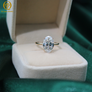 Custom Classic 18k Solid Gold Lab Grown <b>Diamonds</b> <b>Ring</b> 4ct D VVS2 Oval Cut Lab <b>Diamonds</b> Engagement <b>Ring</b> with IGI Certificate - Product Image 1