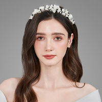 Diadème de luxe en résine souple fleurie, fait main, avec feuilles de zircon, pour anniversaire, fiançailles, fête, couronne de tête