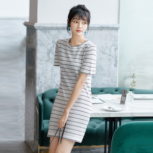 2019 nuevo de la mujer de moda vestido rayas pequeño fresco vestido de - Product Image 1