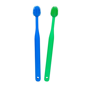 Cepillo de dientes para mascotas, para gatos y perros, limpieza bucal de 360 grados, cerdas de TPR, color azul y verde, herramienta de aseo para mascotas - Product Image 5