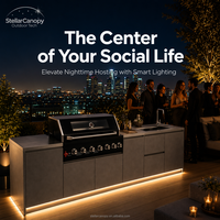 Meuble de Cuisine Extérieure Modulaire Haute Qualité, Designs Modernes, Mobilier de Barbecue Extérieur
