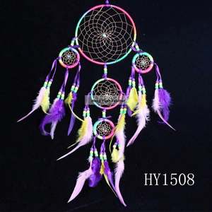 Groothandel Handgemaakte Boho Hangende Veren Dromenvanger Voor Auto Huis Kamer Muur Kunst Decoratie Ornament Geschenk Handwerk Doe-Het - Product Image 5