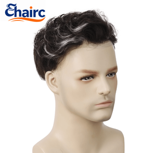 ระบบ<span class=keywords><strong>ผม</strong></span><span class=keywords><strong>ผู้ชาย</strong></span>สีขาวไฮไลท์ 0.06 มม. ทำจากผมมนุษย์ 100% แบบผูกปม ให้ลุคธรรมชาติสำหรับ<span class=keywords><strong>ผู้ชาย</strong></span> - Product Image 5