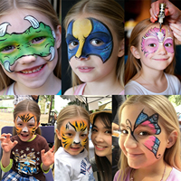 Peinture corporelle professionnelle végétalienne en gros, lavable, pour le visage, avec pinceau, pour maquillage enfant