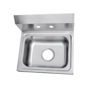 Industrial Stainless Steel Single Bowl Rectangular Wall Mounted Custom Wash Basin with Modern Design <b>Brushed</b> Surface 1 Hole - Product Image 2