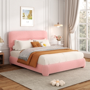 Muebles de Dormitorio Modernos de Lujo en Madera, <span class=keywords><strong>Cama</strong></span> Acolchada, <span class=keywords><strong>Cama</strong></span> Doble King Size, Base de <span class=keywords><strong>Cama</strong></span> de Cuero <span class=keywords><strong>con</strong></span> Diseño Elegante - Product Image 1