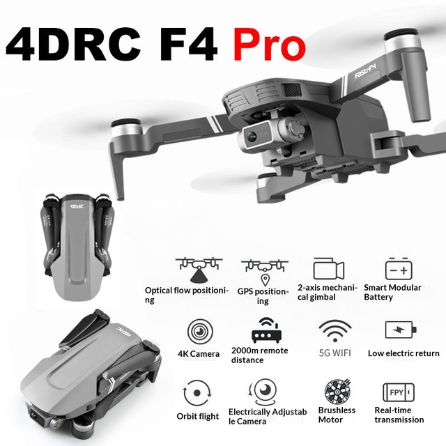 F4 Foldable GPS Drone with 2-Axis Gimbal, 6K HD Camera Brushless Motor Quadcopter Remote Control Aircraft