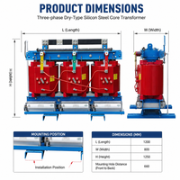 Transformator Distribusi Tiga Fasa Tipe Kering Resin Cor SCB 250kVA 10kV 380V/11kV CE untuk Standar IEC60076