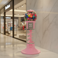 Distributeur automatique Niudele rose en ABS/PC, capacité de 150 à 800 unités, accepte les paiements par pièces/jetons, gestion manuelle du stock, garantie 1 an, 110 cm