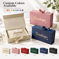 Boîte à livre magnétique en carton rigide de luxe personnalisée de 3 mm avec vernis et ruban, boîtes d'emballage cadeau pour cosmétiques et bijoux