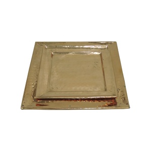 Bandeja de servicio de metal de aluminio de calidad superior para uso en restaurantes domésticos y hoteles-Plato y plato decorativos - Product Image 2